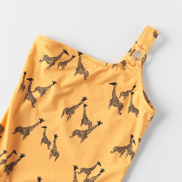 Zara size 8-9 mustard with giraffes swimsuit - Picture 2 of 2